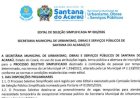 Secretaria de obras de Santana do Acaraú lança edital de seleção pública; confira o edital