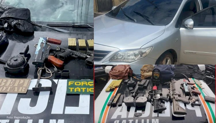PM apreende arsenal de guerra e recupera veículo após ataque frustrado no Residencial Nova Caiçara em Sobral